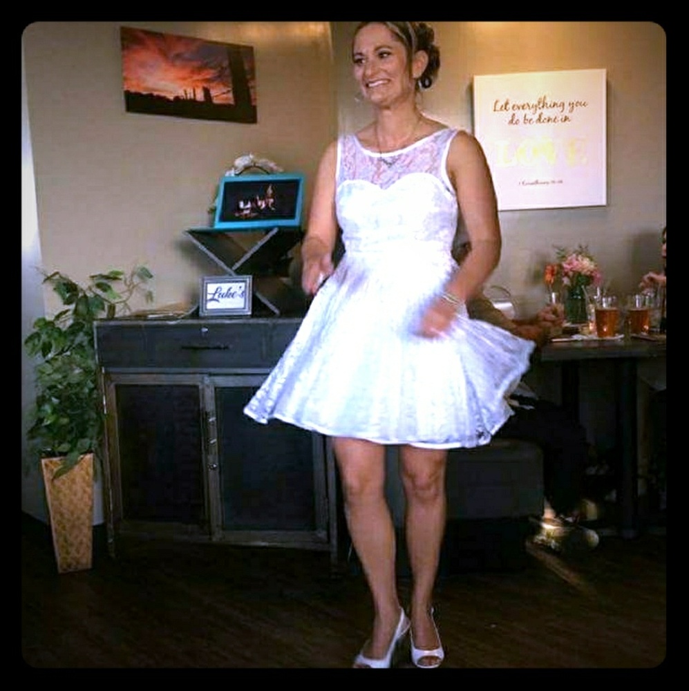 White party or reception dress